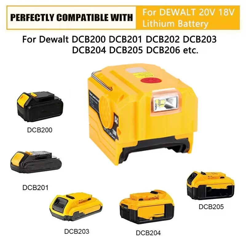 PowerPro Dewalt Battery Inverter – 18V-20V DC to 120V/220V AC with Dual USB, Ultimate Outdoor Power Adapter