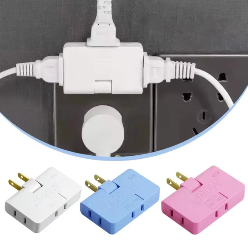3-Port Rotatable US Plug Adapter – Compact Power, Anywhere You Go