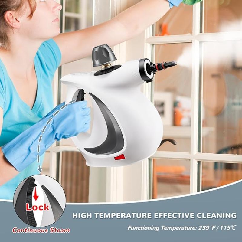 Pressurized Handheld Steam Cleaner & Rechargeable Spin Scrubber