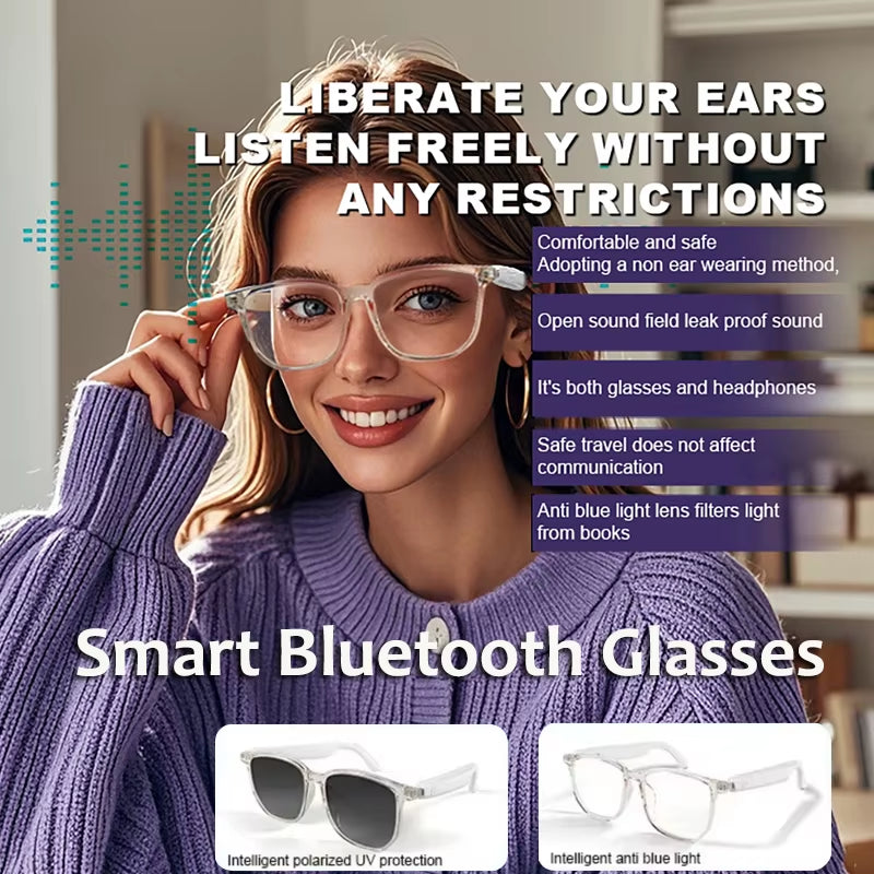 SoundSight Smart Glasses – Bluetooth Sunglasses with Built-In Earphones, UV400 Polarized Lenses & Hands-Free Calling