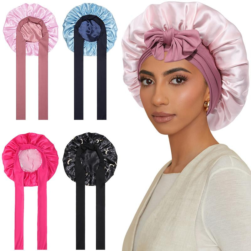 Silk-Like Satin Double-Layer Hair Cap