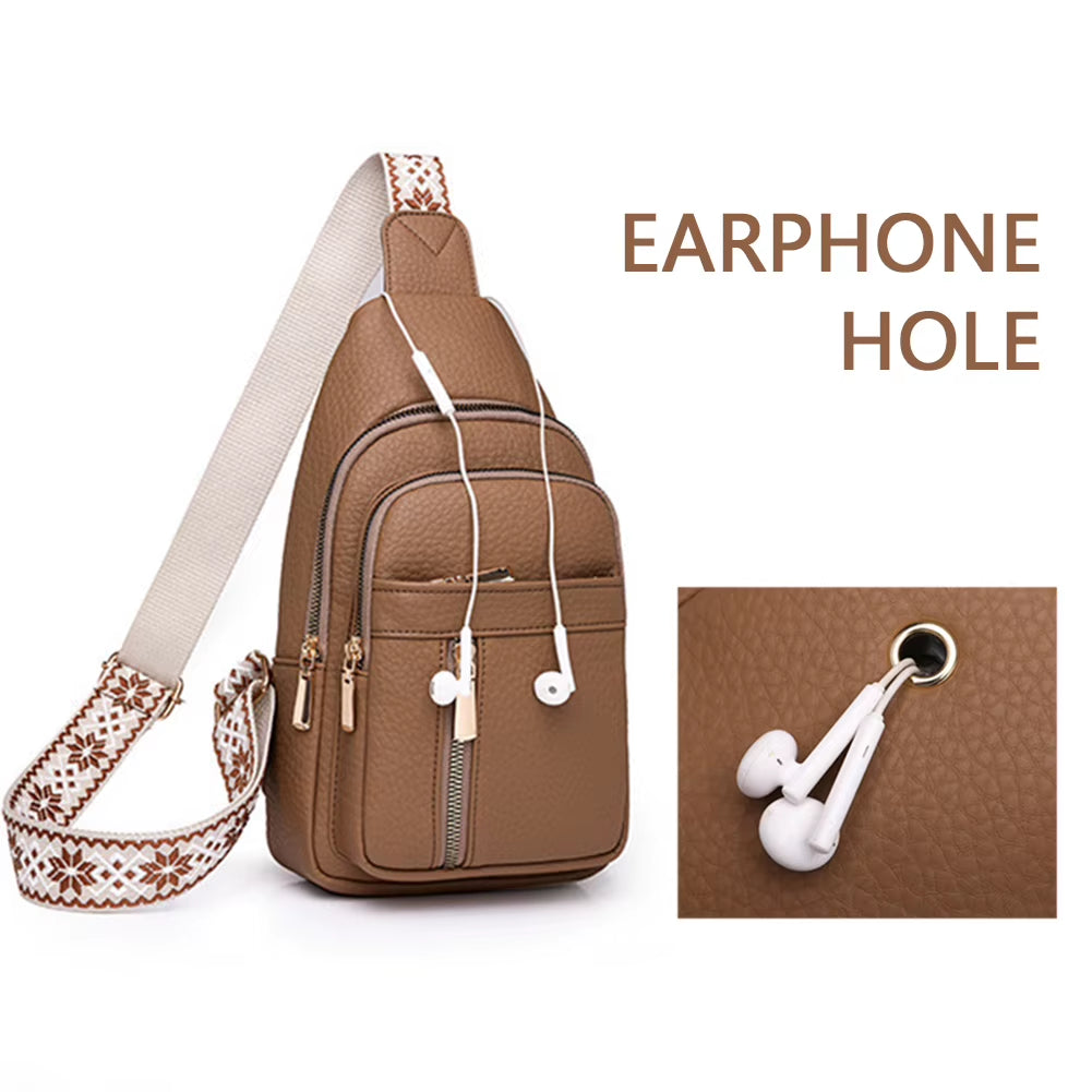 UrbanChic Crossbody – Waterproof PU Leather Chest & Shoulder Bag for Women on the Go