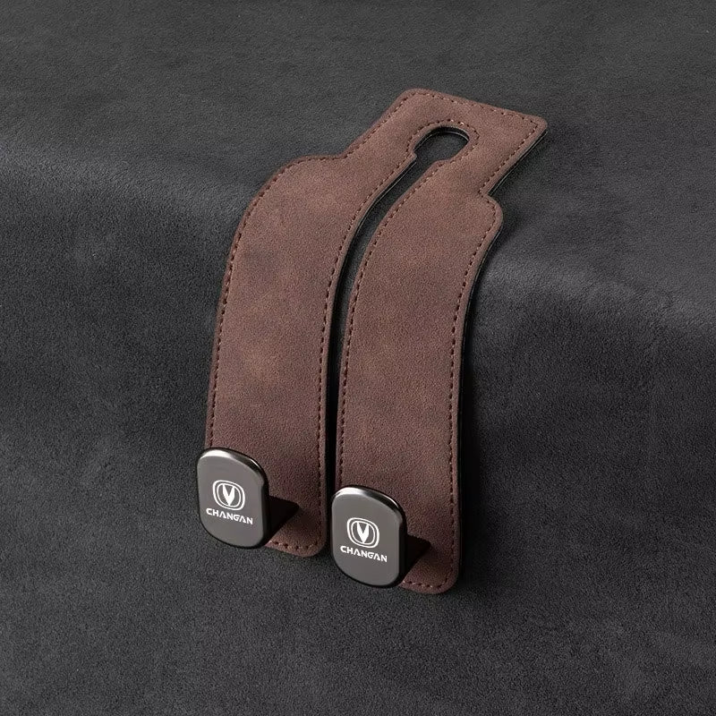 Luxury Suede Double Hook Organizer – Premium Rear Seat Backrest Hook for Changan CS Series & Eado
