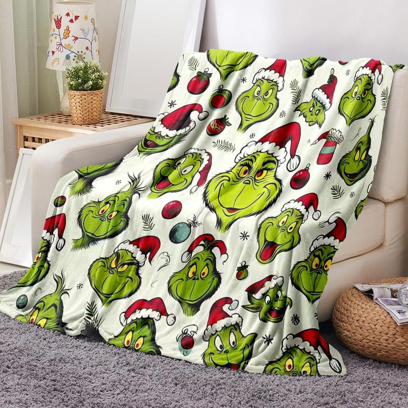 Grinch Pattern Throw Blanket
