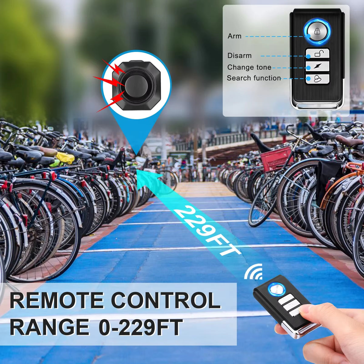 Ultimate Bike Guard™ – Wireless Vibration Alarm with Remote & USB Charging