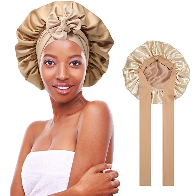 Silk-Like Satin Double-Layer Hair Cap