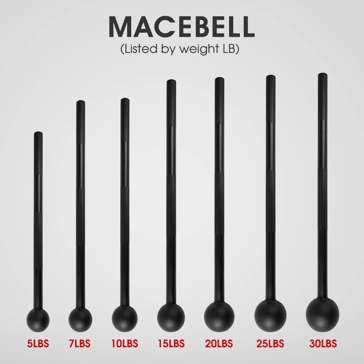 Steel Mace Bell for Strength Training, Support Full Body, Muscles, Shoulder, Grips &amp; Forearms Workouts, Stretching 5, 7, 10, 15, 20, 25, 30 LB for Woman &amp; Man