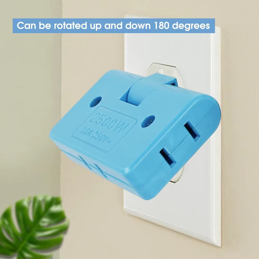 3-Port Rotatable US Plug Adapter – Compact Power, Anywhere You Go