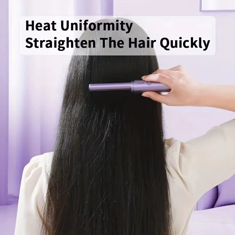 GlamWave Pro – Portable Wireless Heated Hair Straightener &amp; Curler Brush