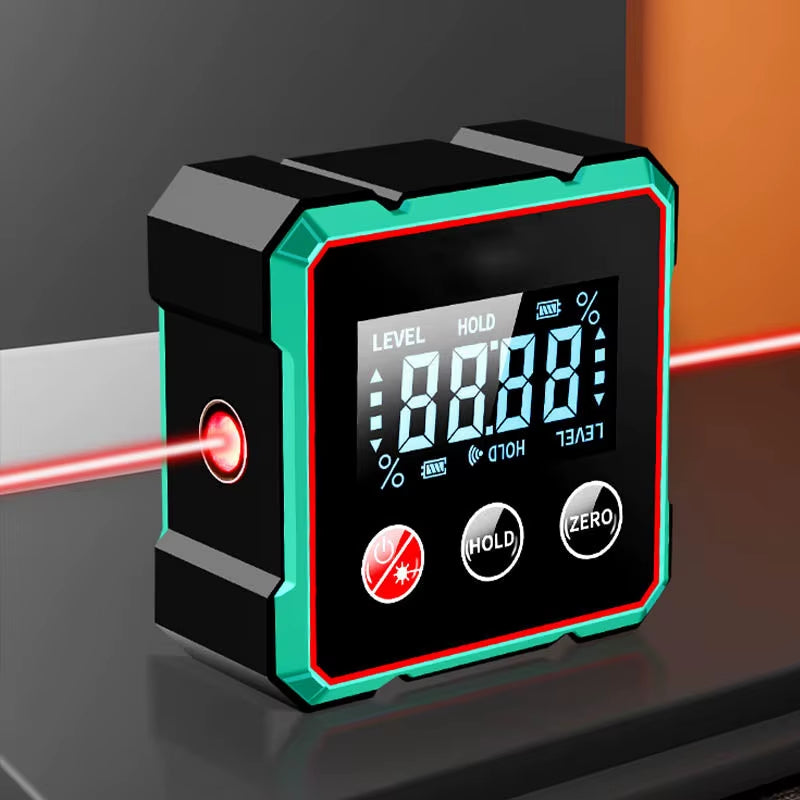 AngleMaster 360° Digital Protractor – Magnetic Laser Angle Finder with LCD Display &amp; Inclinometer