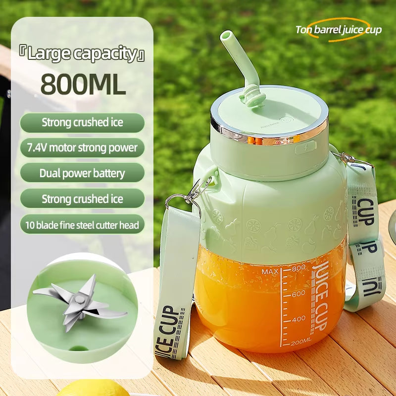 PowerJuice 800ml Electric Sports Cup – USB Rechargeable Juicer for Smoothies, Shakes, &amp; More