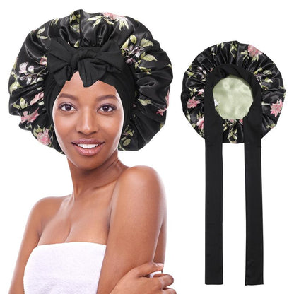 Silk-Like Satin Double-Layer Hair Cap