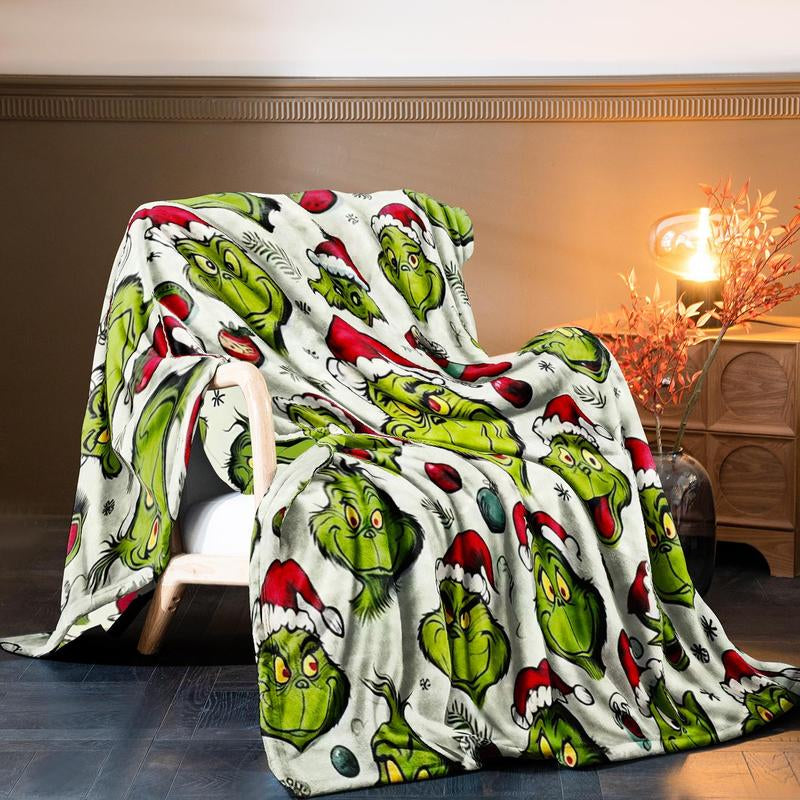Grinch Pattern Throw Blanket