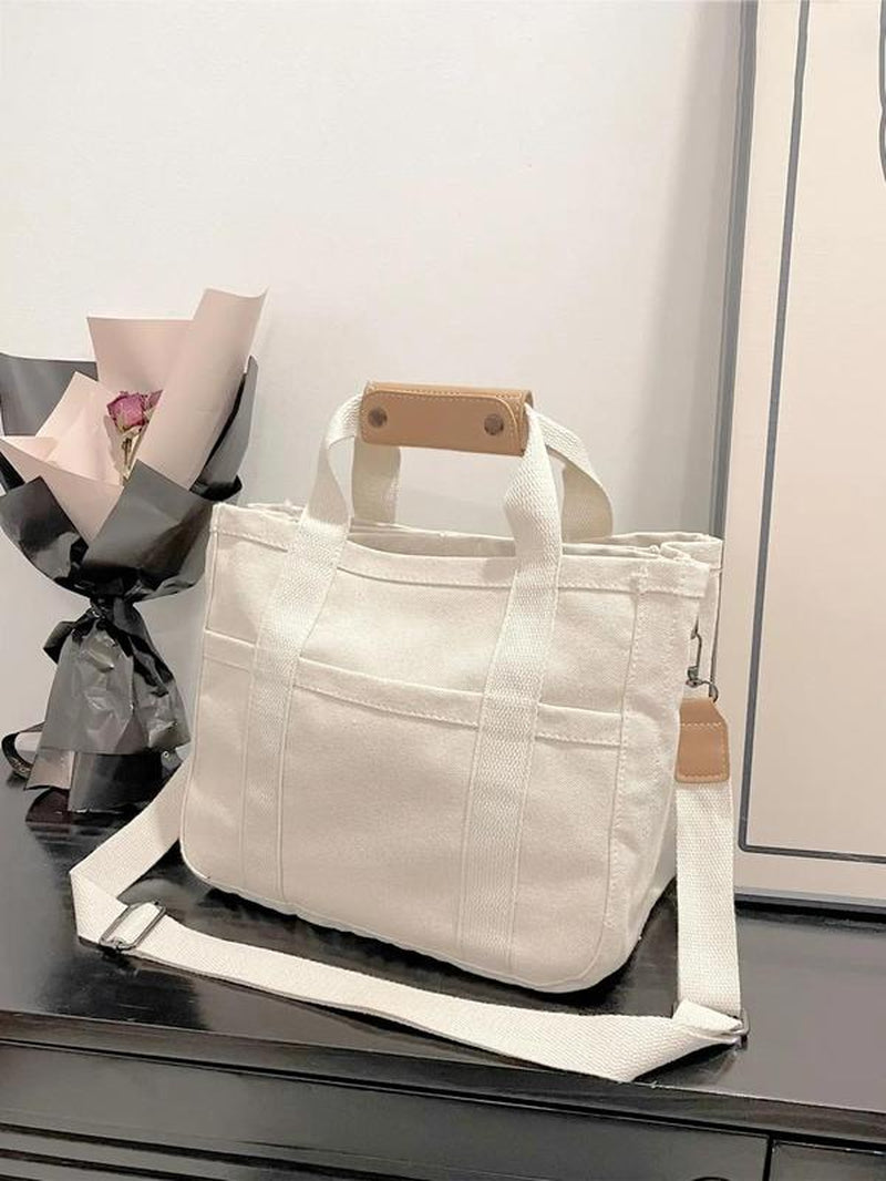 Large Capacity with Removable Bottom Canvas Tote Bag