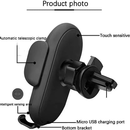 AutoGrip Wireless Car Charger – Infrared Sensor Mount &amp; Fast Charging Stand for iPhone &amp; Samsung