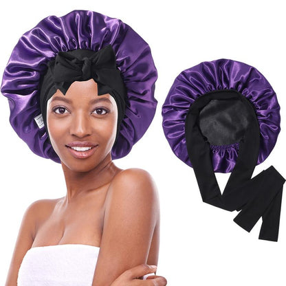 Silk-Like Satin Double-Layer Hair Cap
