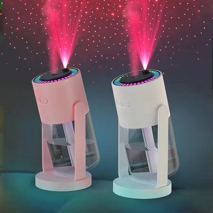 MistGlow 280ML Air Humidifier – Desktop Humidifier with Projector, Adjustable Light &amp; Auto Off for Home &amp; Office