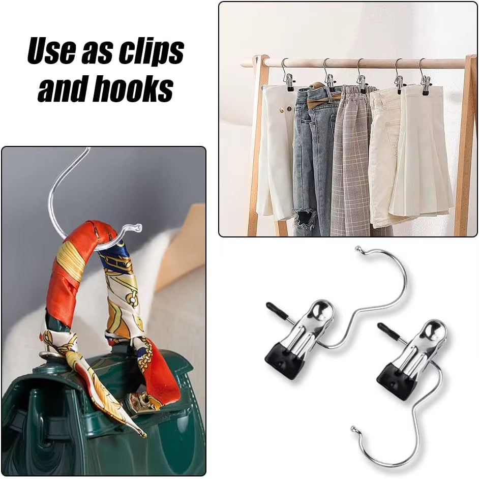 SpaceSaver 360° Rotating Boot Hanger – Portable &amp; Space-Saving Stainless Steel Clip for Closet &amp; Travel