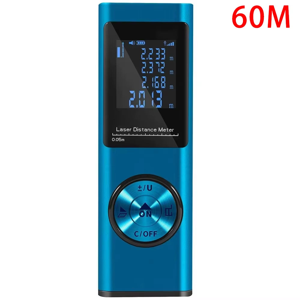 SmartMeasure 40M/60M Mini Laser Distance Meter – USB Rechargeable Handheld Rangefinder for Accurate Measurements