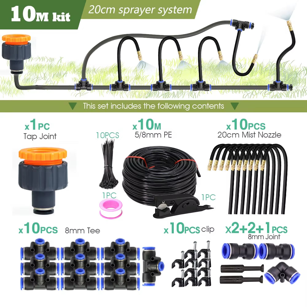 DIY 30M-5M Universal Sprayer Kit – Patio Misting &amp; Cooling System for Garden Irrigation