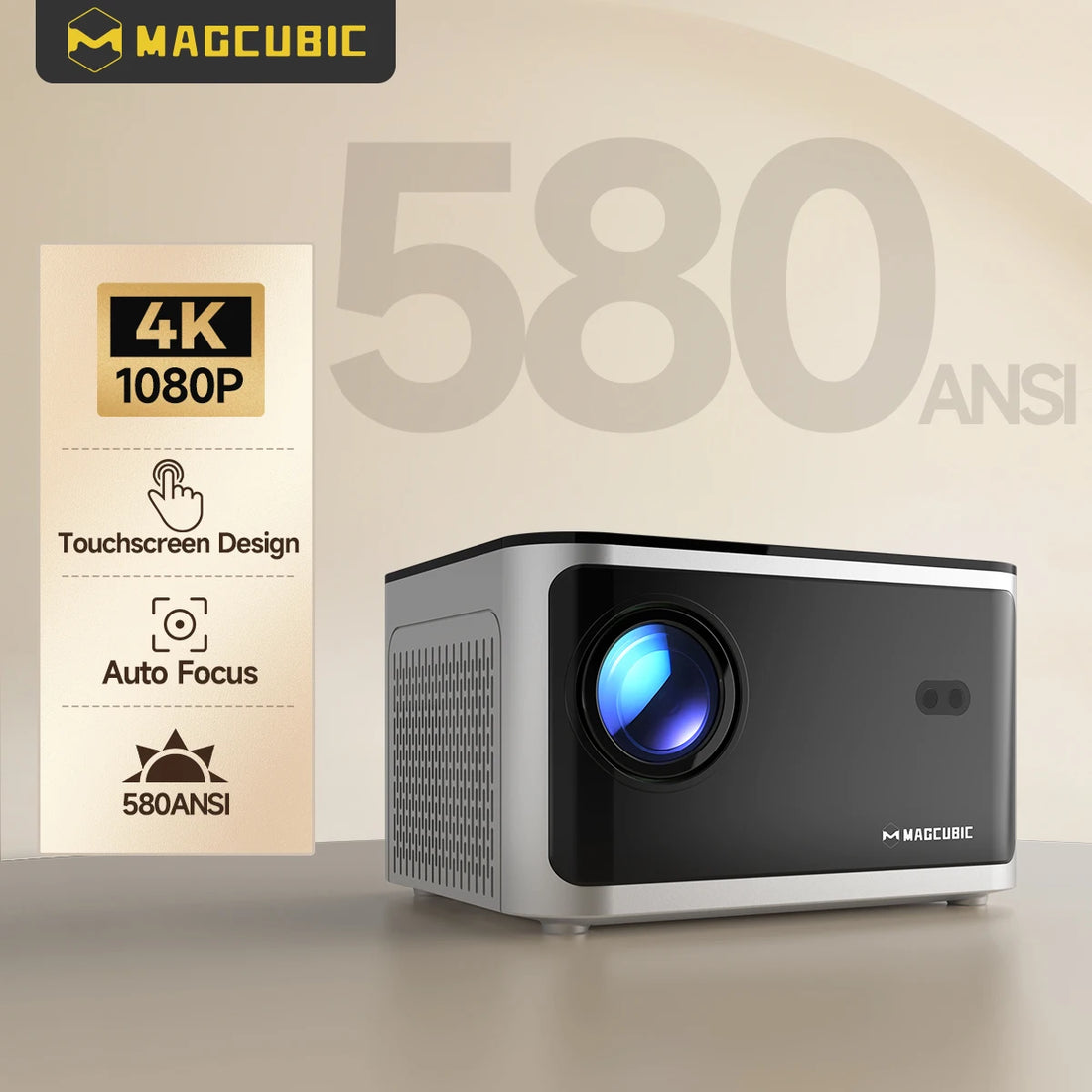 Auto Focus Smart Projector Android11 4K 580ANSI Full Wifi6 BT5.0 Allwinner H713 Voice Control Home Cinema Theater HY350