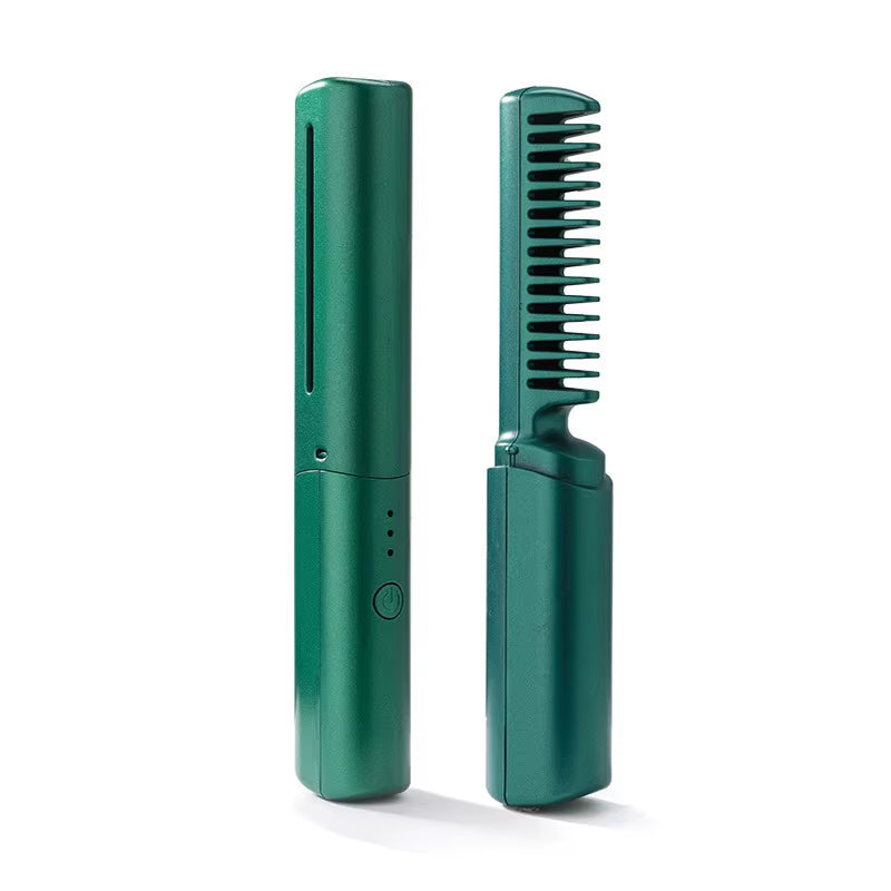 GlamWave Pro – Portable Wireless Heated Hair Straightener &amp; Curler Brush