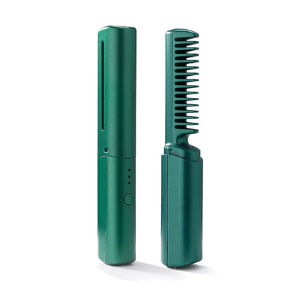 GlamWave Pro – Portable Wireless Heated Hair Straightener &amp; Curler Brush