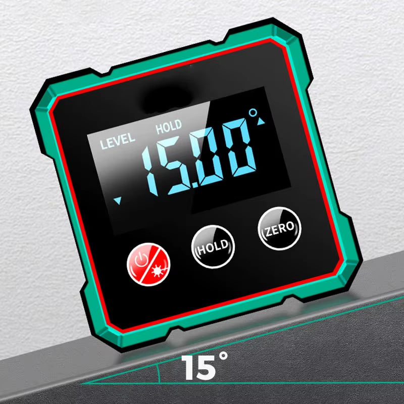 AngleMaster 360° Digital Protractor – Magnetic Laser Angle Finder with LCD Display &amp; Inclinometer