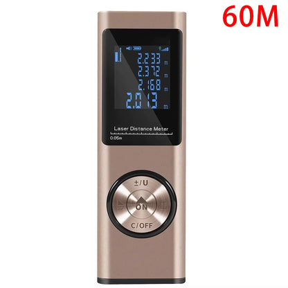 SmartMeasure 40M/60M Mini Laser Distance Meter – USB Rechargeable Handheld Rangefinder for Accurate Measurements