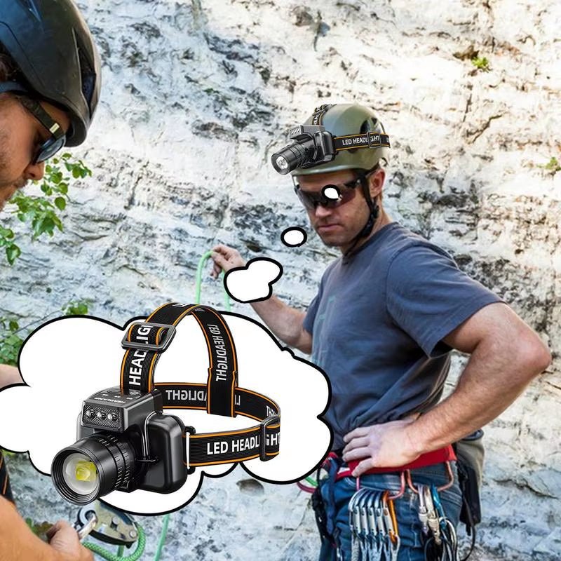 BeamLite™ Rechargeable LED Headlamp – High-Power Forehead Torch for Outdoor Adventures