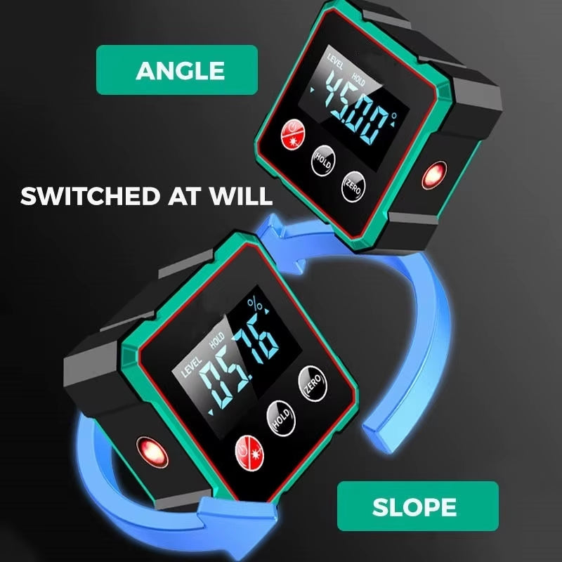 AngleMaster 360° Digital Protractor – Magnetic Laser Angle Finder with LCD Display &amp; Inclinometer