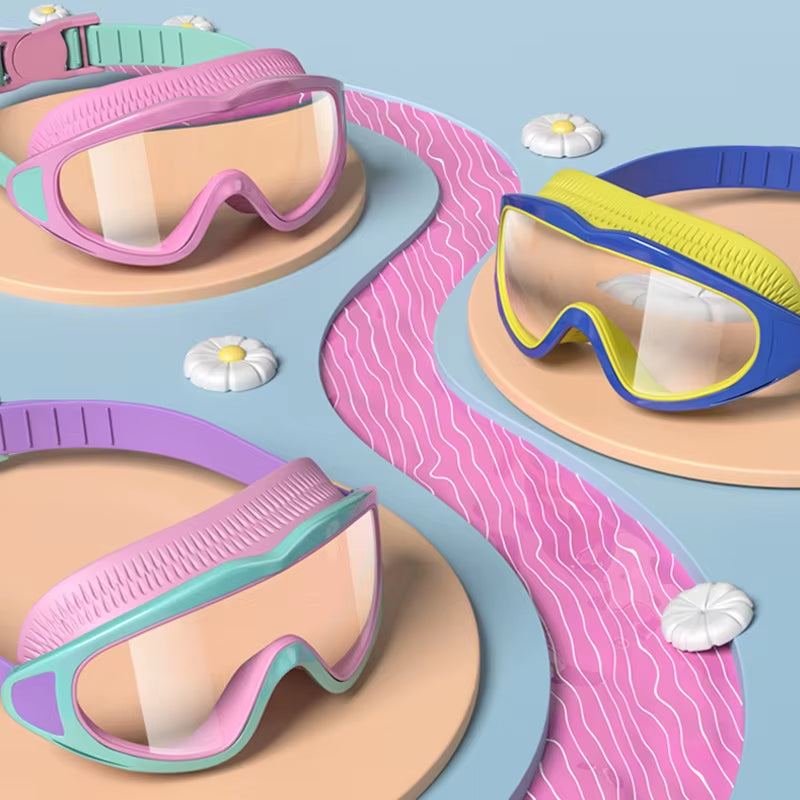 AquaChamp Kids Swim Set – Waterproof Anti-Fog Swimming Goggles &amp; Cap with Protective Case
