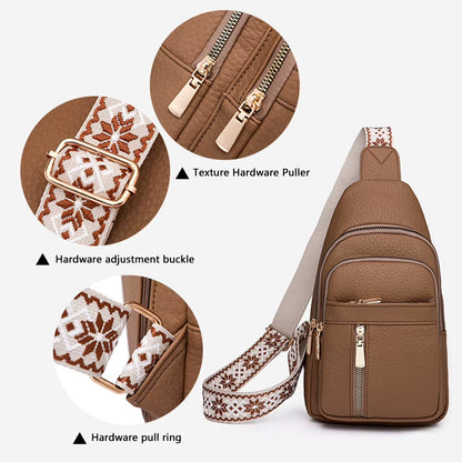 UrbanChic Crossbody – Waterproof PU Leather Chest &amp; Shoulder Bag for Women on the Go