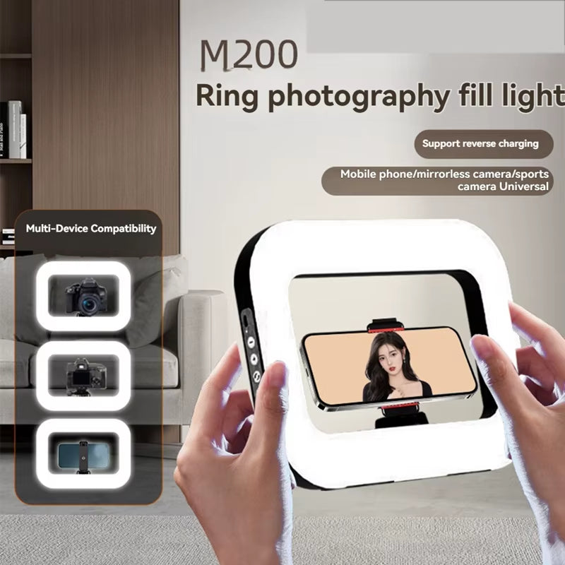 GlowPro Handheld LED Ring Light – Rechargeable Portable Fill Light for Perfect Selfies, Live Broadcasts &amp; Photography