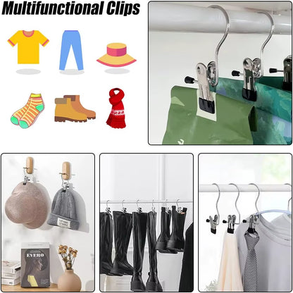 SpaceSaver 360° Rotating Boot Hanger – Portable &amp; Space-Saving Stainless Steel Clip for Closet &amp; Travel