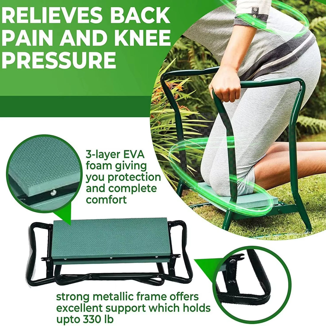 GardenMate Folding Kneeler &amp; Stool – Comfort &amp; Convenience for Every Gardener