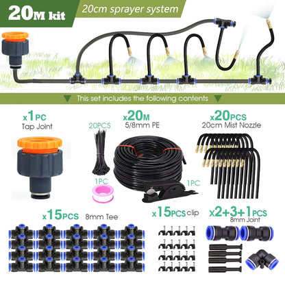 DIY 30M-5M Universal Sprayer Kit – Patio Misting &amp; Cooling System for Garden Irrigation