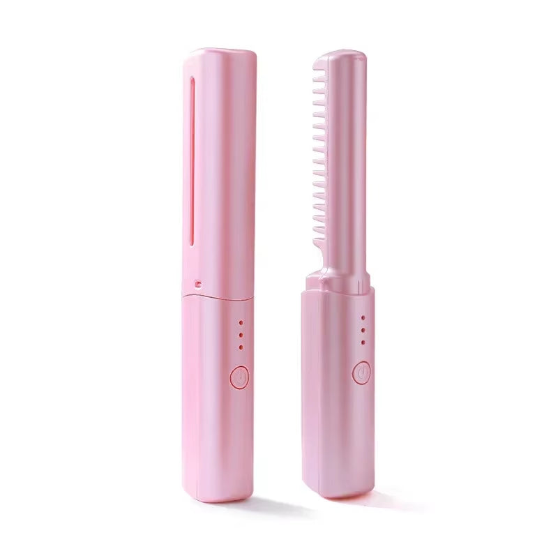 GlamWave Pro – Portable Wireless Heated Hair Straightener &amp; Curler Brush