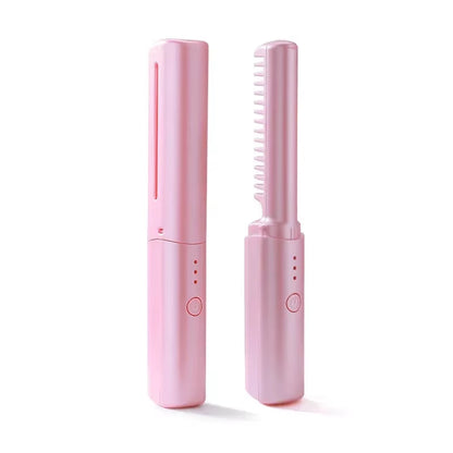 GlamWave Pro – Portable Wireless Heated Hair Straightener &amp; Curler Brush