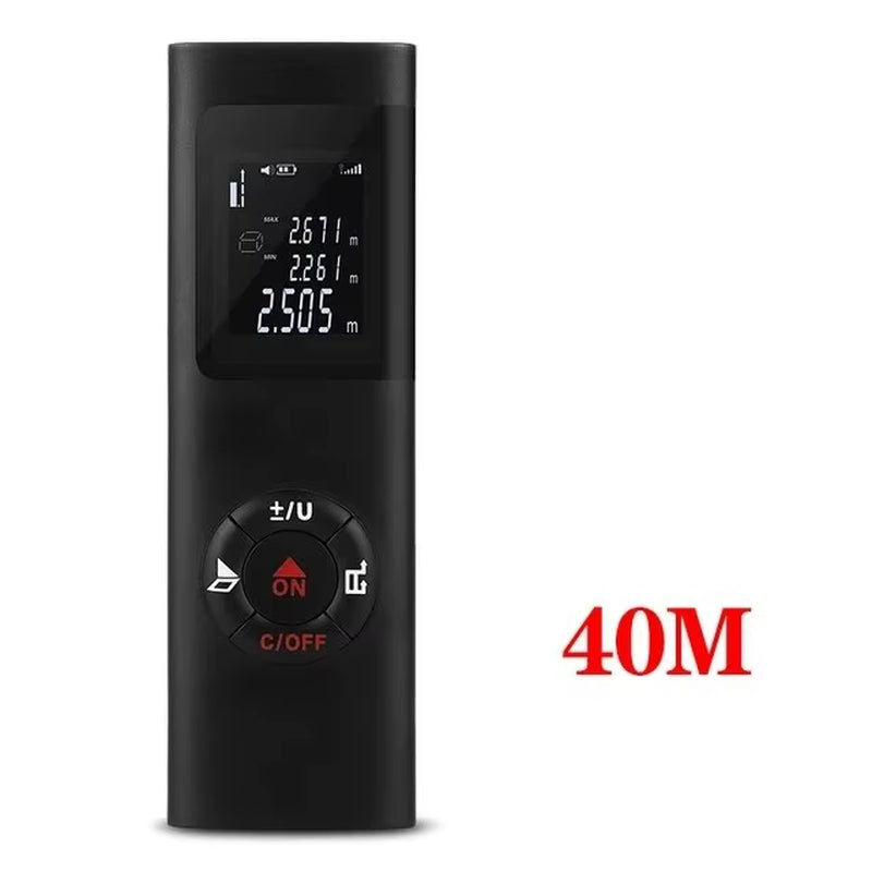 SmartMeasure 40M/60M Mini Laser Distance Meter – USB Rechargeable Handheld Rangefinder for Accurate Measurements