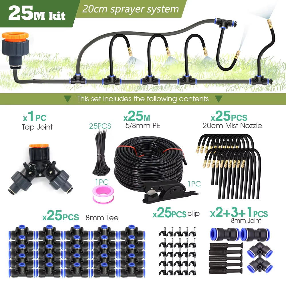 DIY 30M-5M Universal Sprayer Kit – Patio Misting &amp; Cooling System for Garden Irrigation