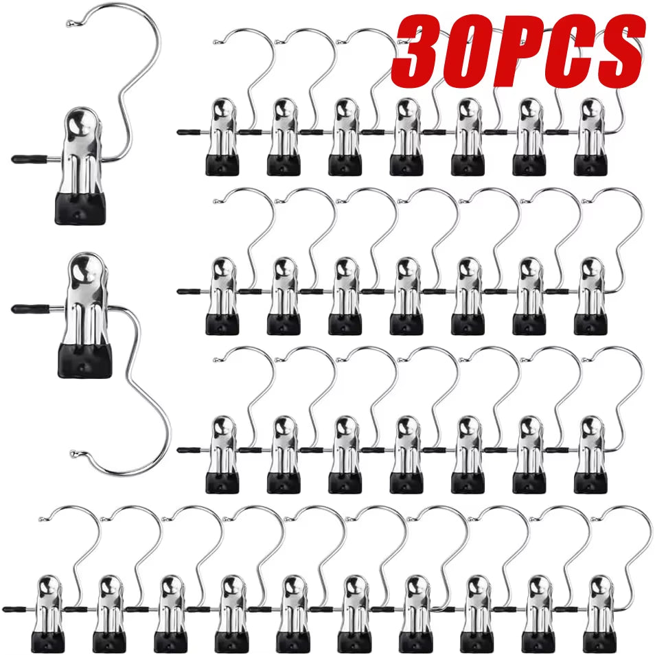 SpaceSaver 360° Rotating Boot Hanger – Portable &amp; Space-Saving Stainless Steel Clip for Closet &amp; Travel
