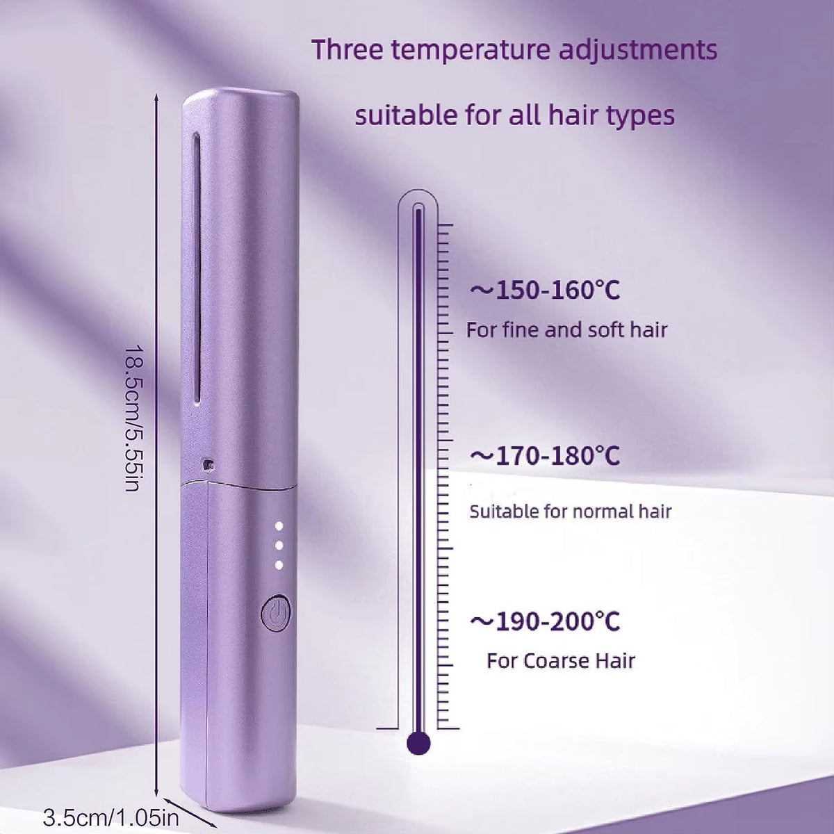 GlamWave Pro – Portable Wireless Heated Hair Straightener &amp; Curler Brush