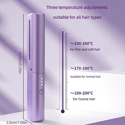 GlamWave Pro – Portable Wireless Heated Hair Straightener &amp; Curler Brush