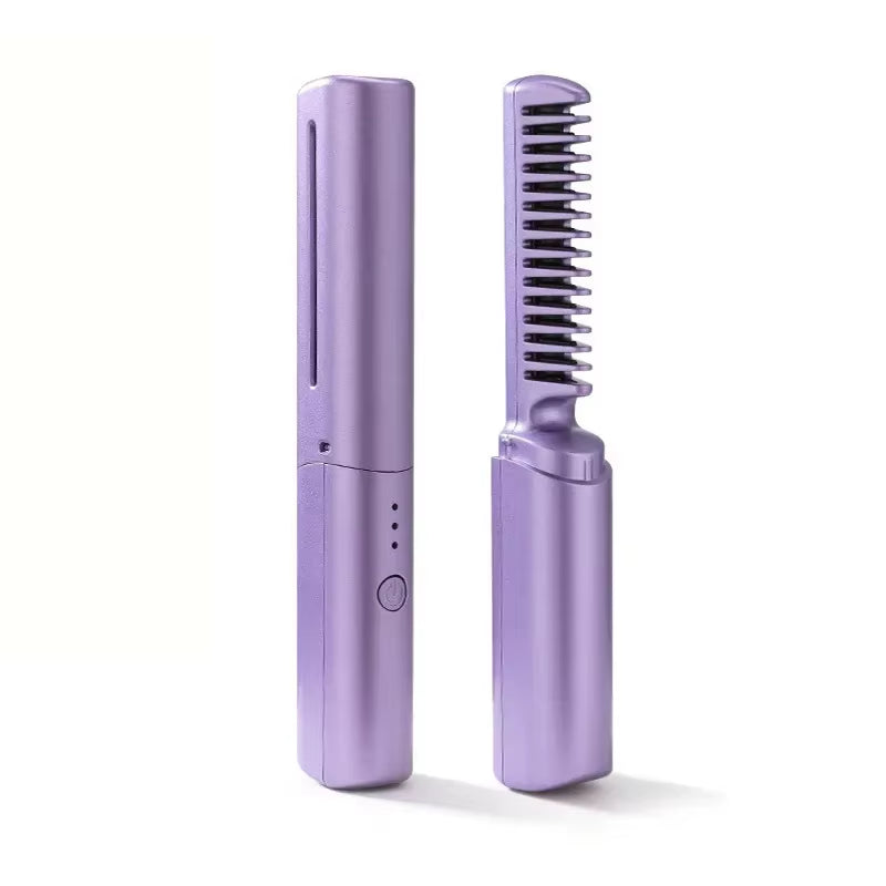 GlamWave Pro – Portable Wireless Heated Hair Straightener &amp; Curler Brush